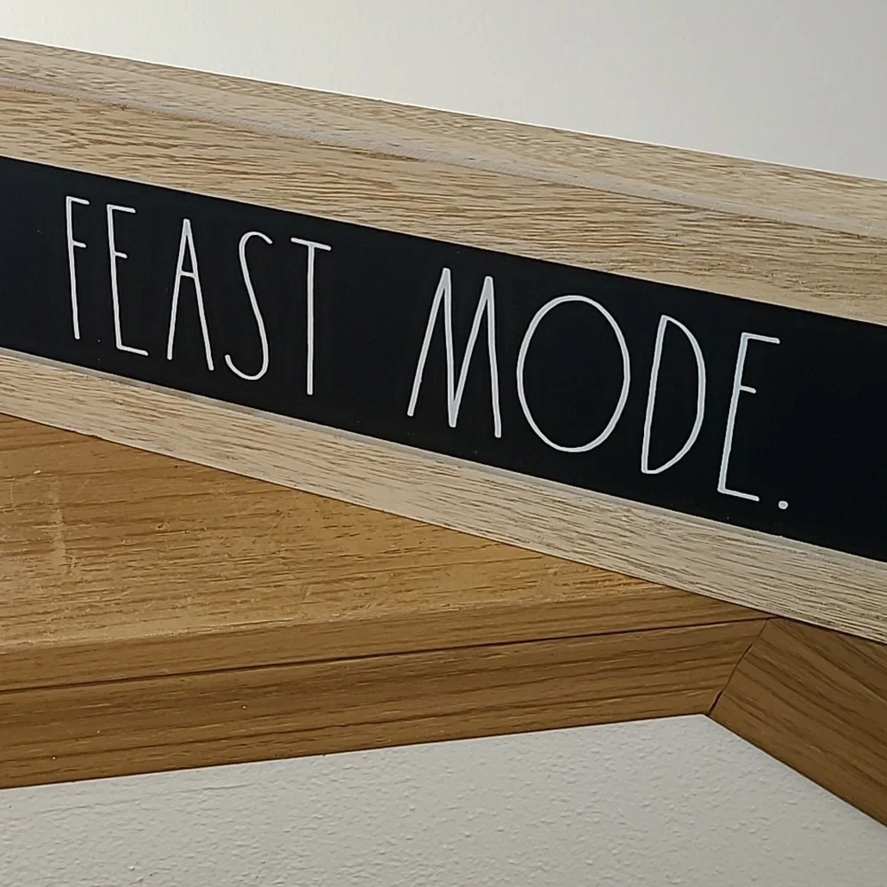 Rae Dunn Black and Tan 'Feast Mode' Sign